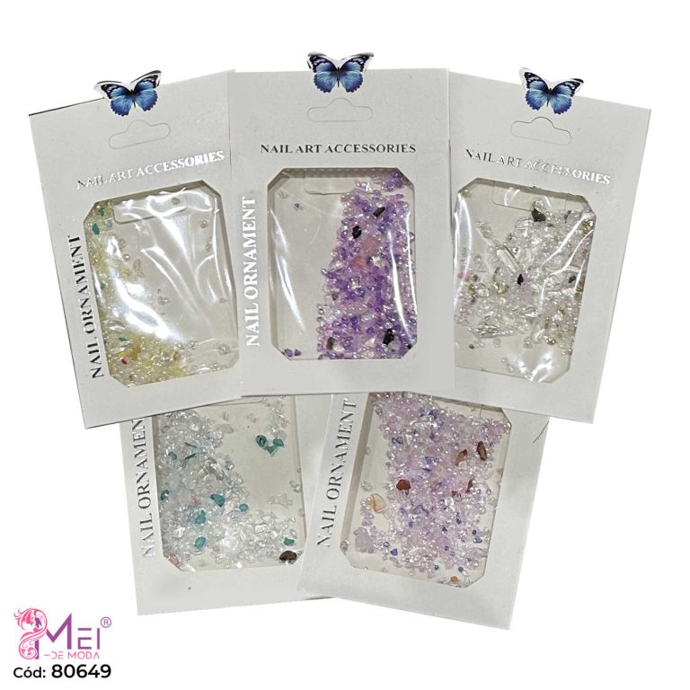 10 paq Piedras para Manicure Colores Traslucidos x 1800 psos
