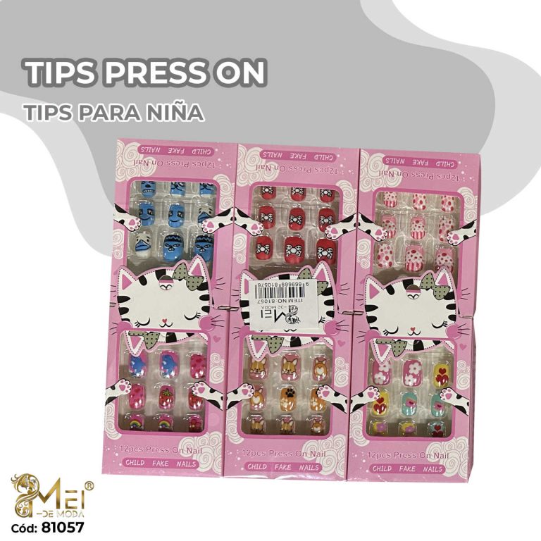 2 Tips press con diseño para niñas por 1600