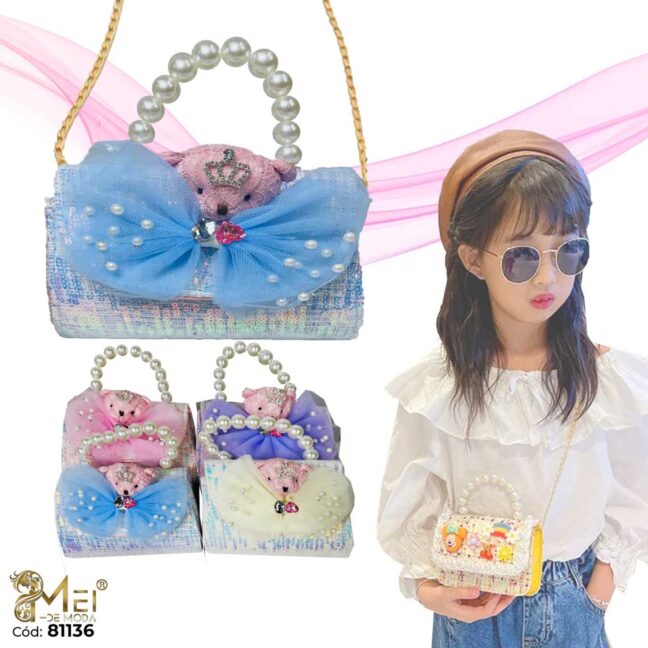 Cartera Pequeña con osito y Lazo