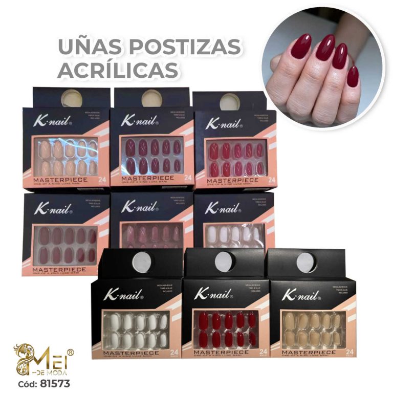 Tips Press On 24pcs Colores Sólidos con Mini kit
