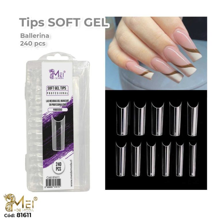 Tips Sonrisa Soft Gel Cuadrada color Mate 240pcs