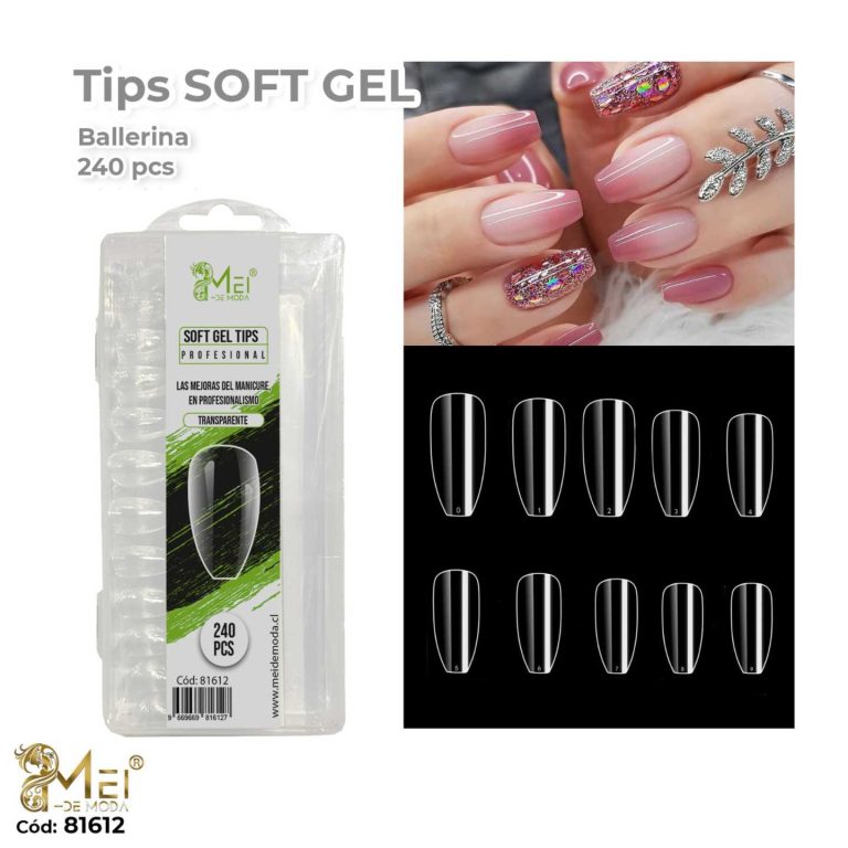 Uñas Soft Gel Almendra Corta sin Porosidad 240pcs