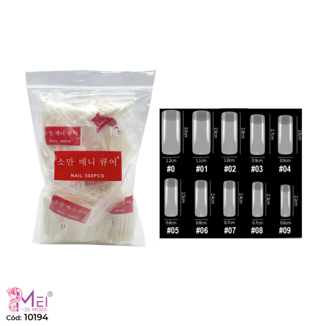 TIPS CUADRADOS PACK 500 PCS HUESO
