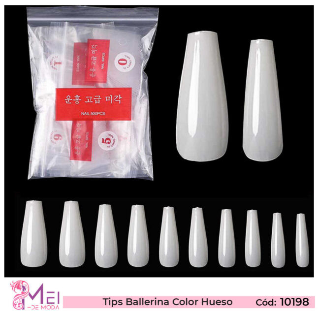 TIPS BALLERINA PACK Hueso 500 PCS