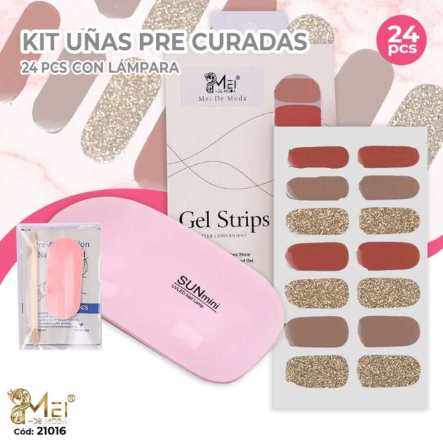 Uñas Sticker24pcs+ Mini Sun diseño brillante