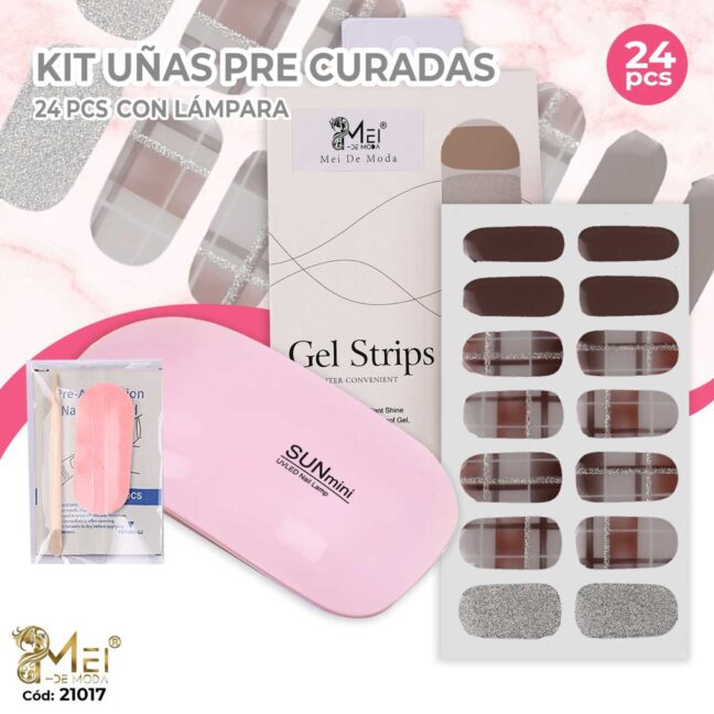 Uñas Sticker24pcs+ Mini Sun diseño lineas