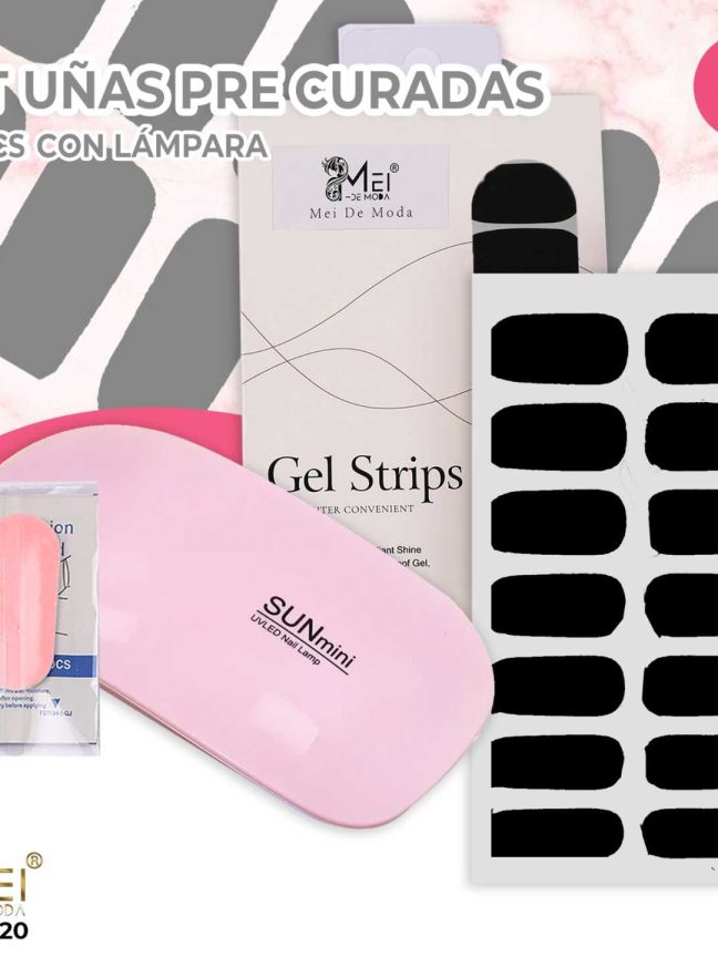 Uñas Sticker24pcs+ Mini Sun diseño color solido Negro