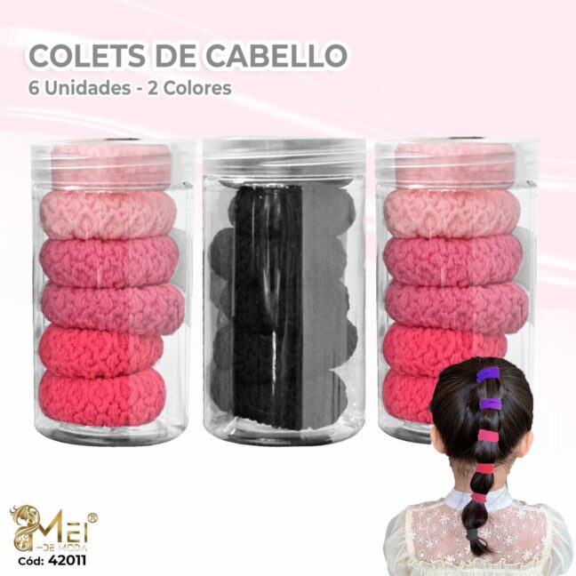 Colets para el cabello con textura 6unid.