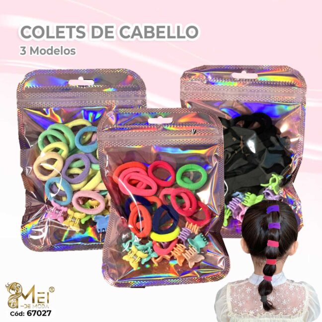 Set de 20 colets + 10 clips para niña