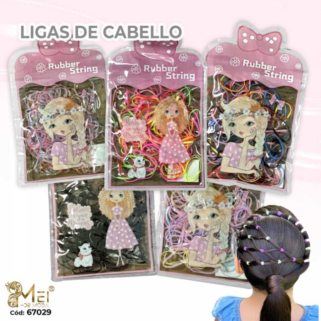 2 Ligas medianas para cabello colores surtidos