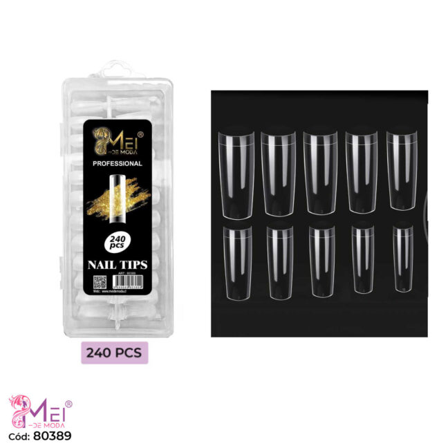 Tips Soft Gel Cuadrada Sonrisa 240 pcs