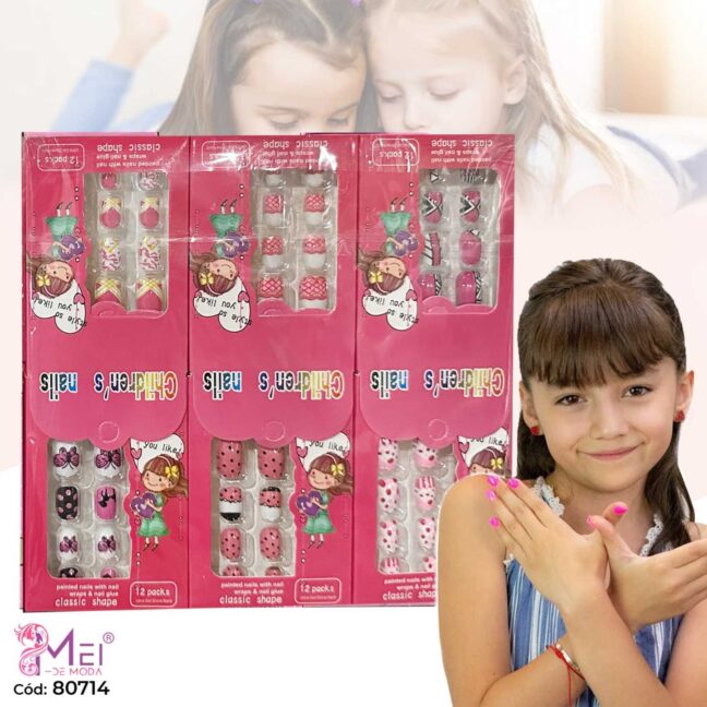 Tips Postizos para Niñas Diseños Surtidos 12 UNIDADES