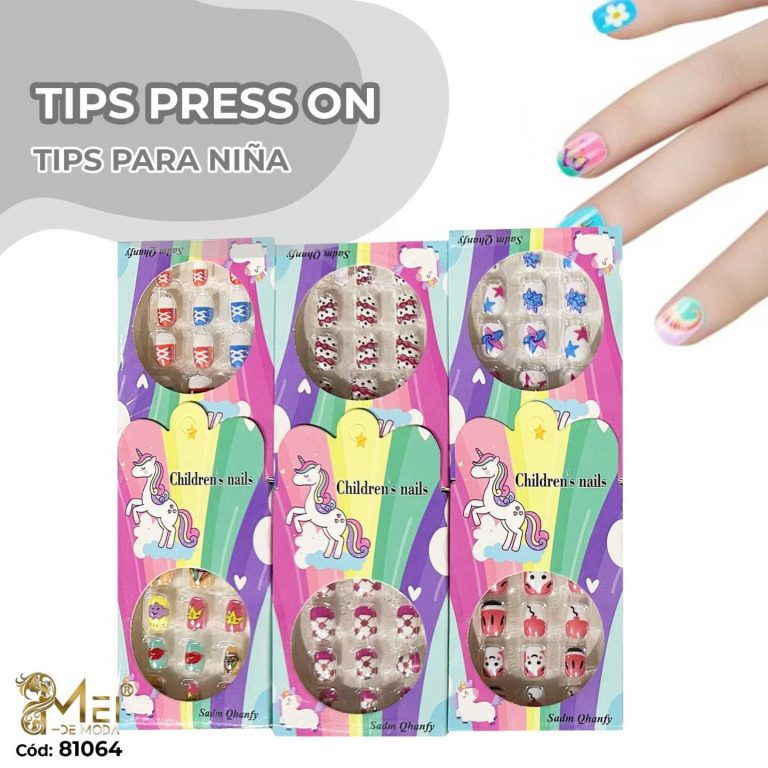 Tips Press On para Niñas Surtidas 12 unidades
