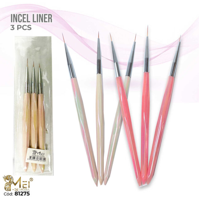 Pincel Liner 3 pcs forma Diamante
