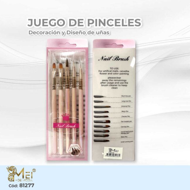 Kit de Pinceles 5 pcs Manicure
