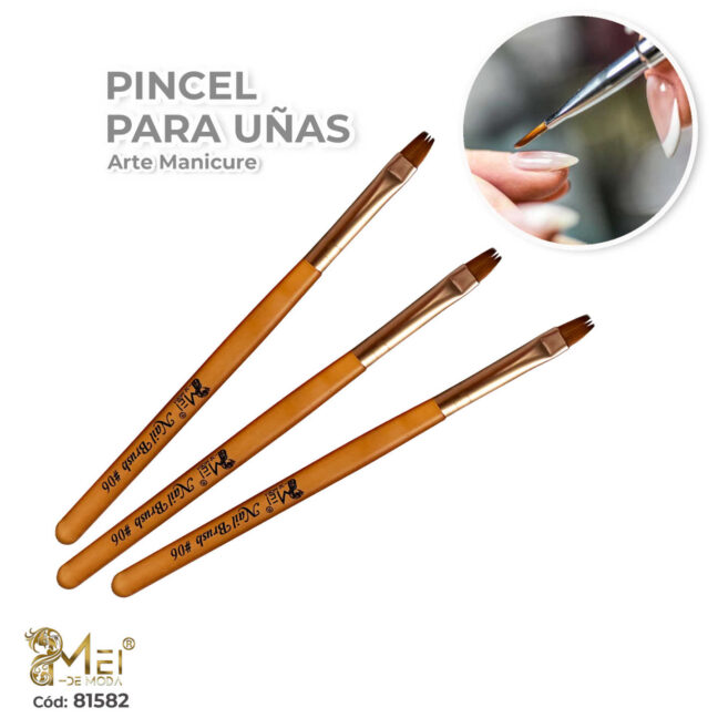 Pincel cuadrado Pequeño para decoración de uñas #6