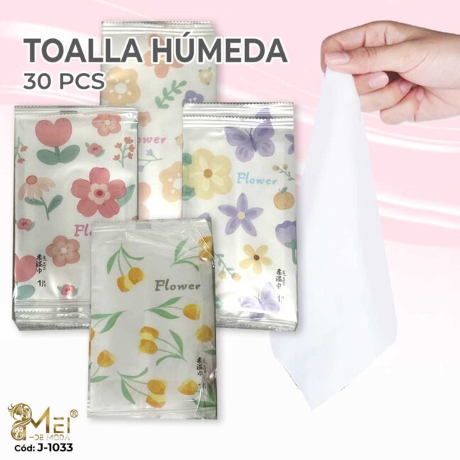 Paquete 10 Toallitas Húmedas Hidratantes Flores 17*17cm