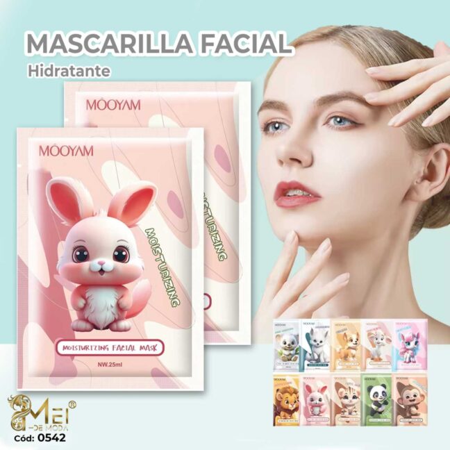 Mascarilla Facial Conejito Rosa, 10 UNID