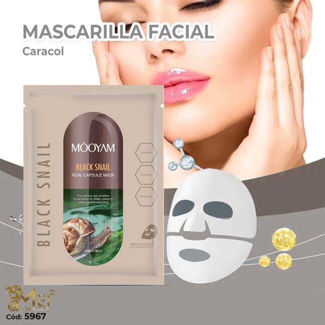 Mascarilla Facial Capsula Caracol, 10 unida