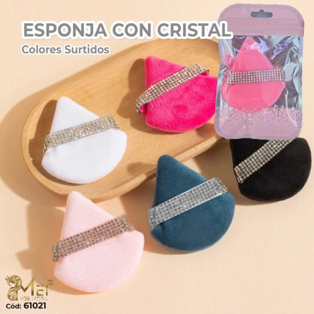 Esponja para Maquillaje en Abanico con Brillos 2 UNID