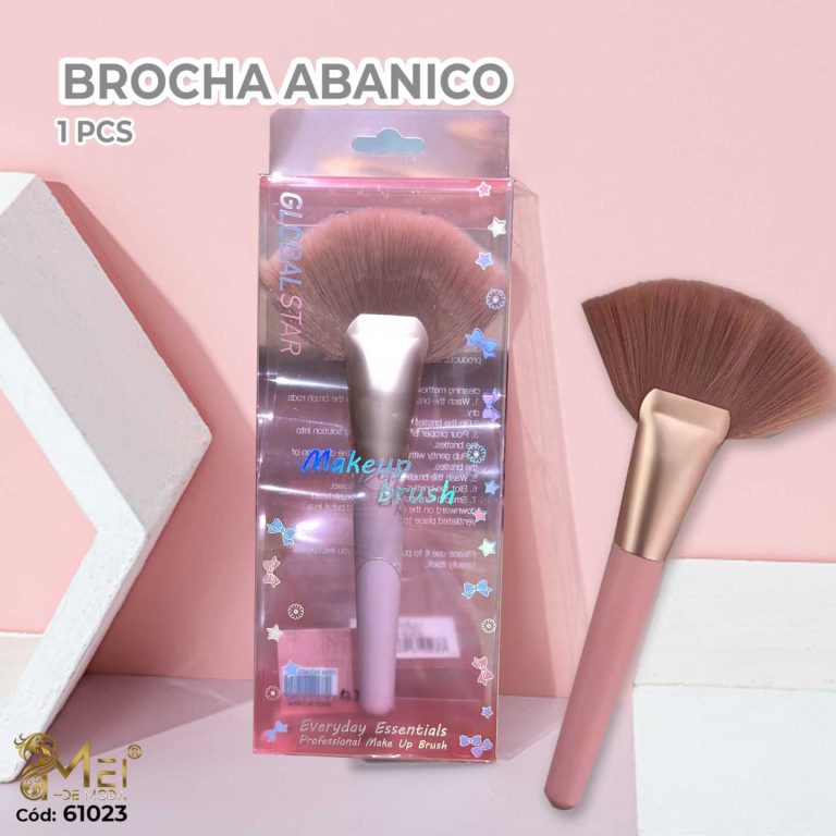 Brocha de maquillaje rosa,abanico grande