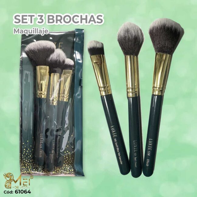 Set de 3 Brochas para Maquillaje