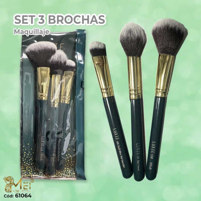 Set de 3 Brochas para Maquillaje