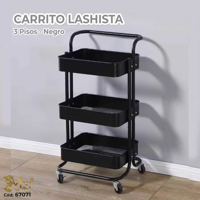 Carro Organizador de metal/Negro 3 pizos 40*30*80cm
