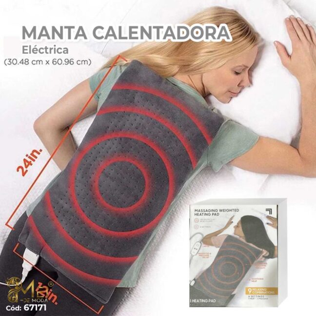 Manta calefactora gris 33*60CM con enchufe