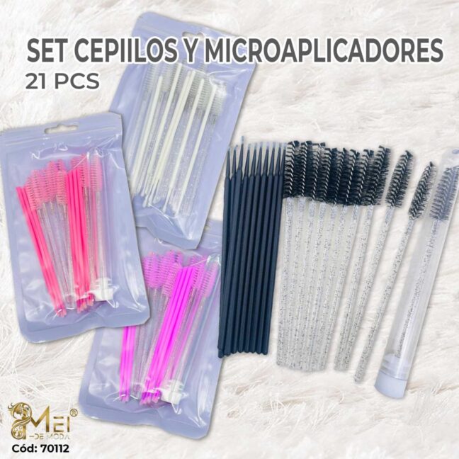 Hisopos de algodón con cepillo para pestañas, 10 pzas
