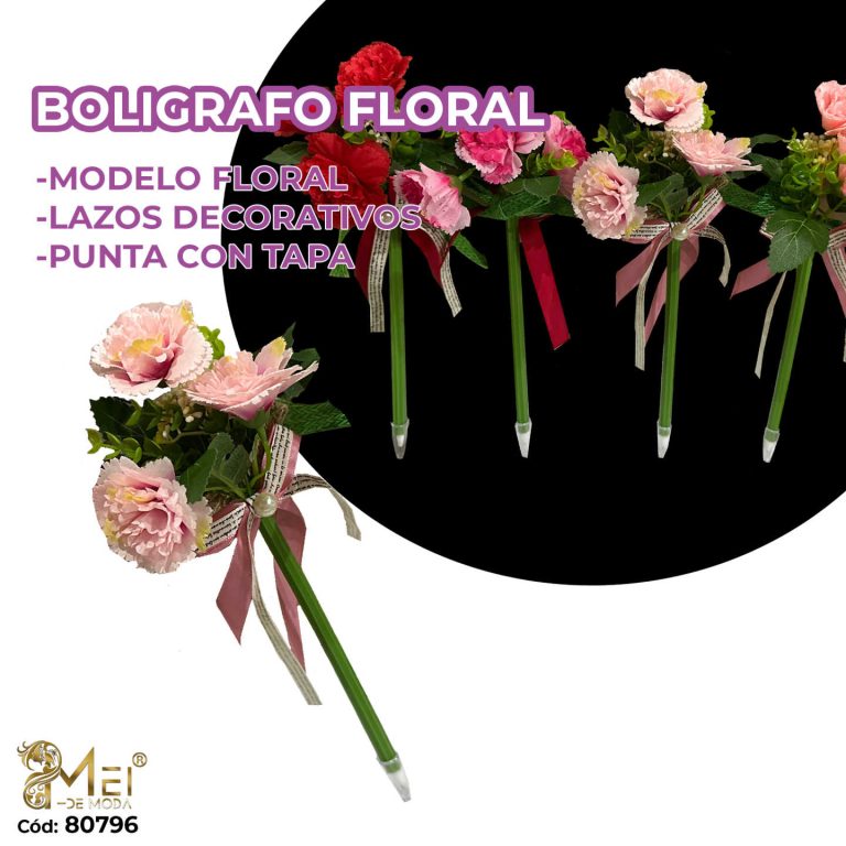 Boligrafo Floral 12 unid