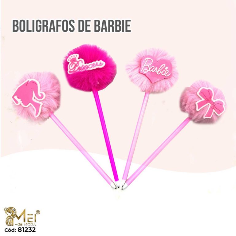 Boligrafo Pompom Barbie 12 unid