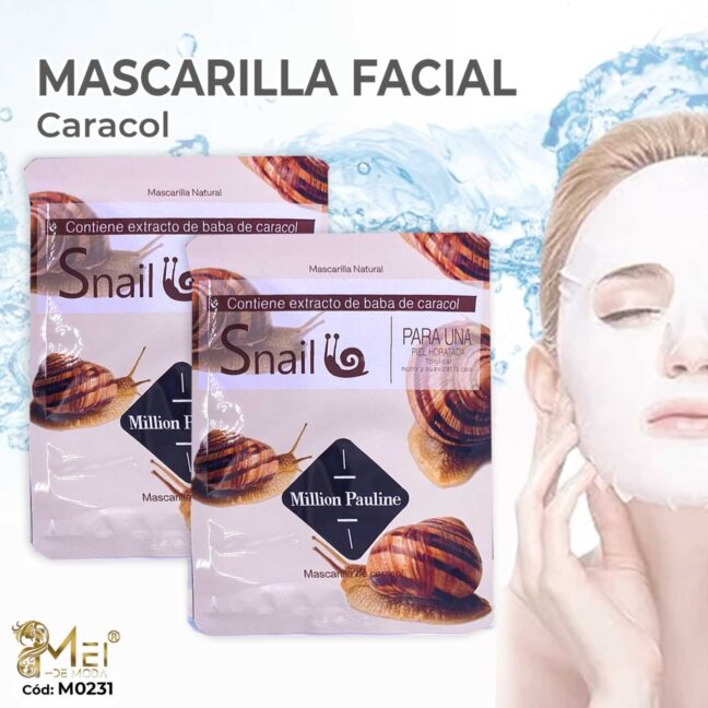 Mascarilla Facial Hidratante Baba de Caracol, 10 UNI