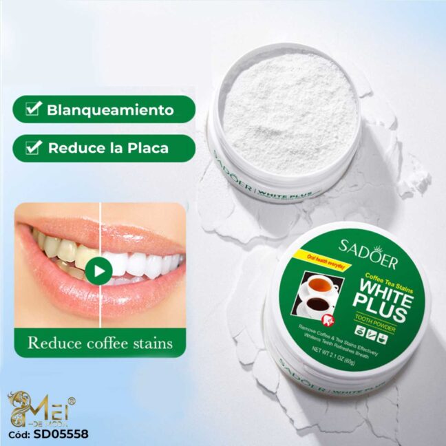 Polvo blanqueador de dientes por café 60g