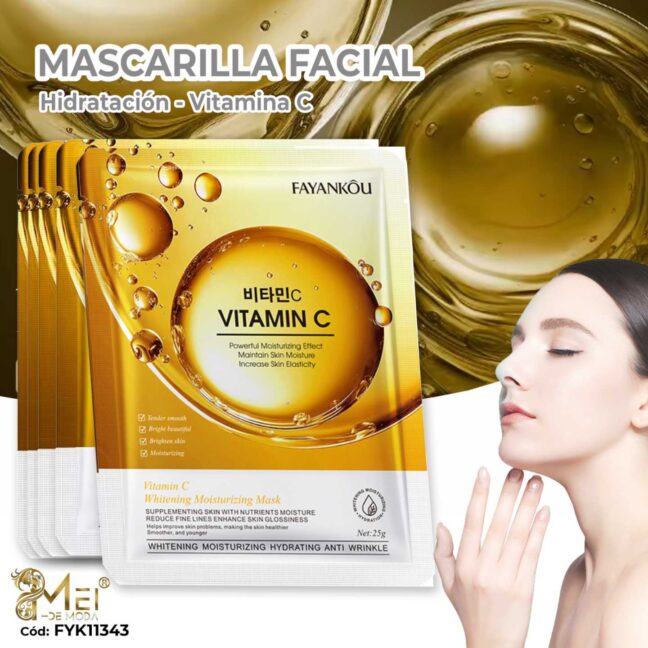 Mascarilla Vitamina C Blanqueadora e Hidratante 25g, 10 unid