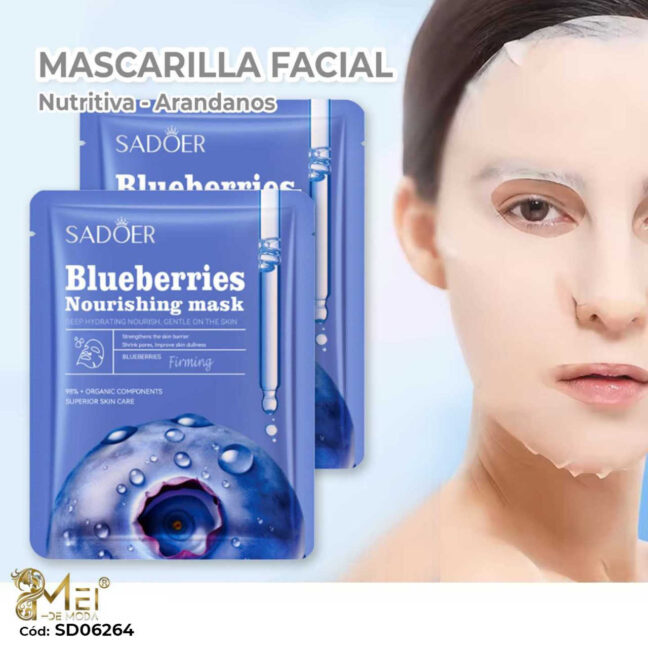 Mascarilla facial de arándanos (10unid)