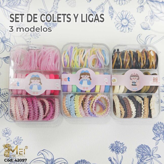 Set de 3 Tips de Ligas y Colets Colores Tierra