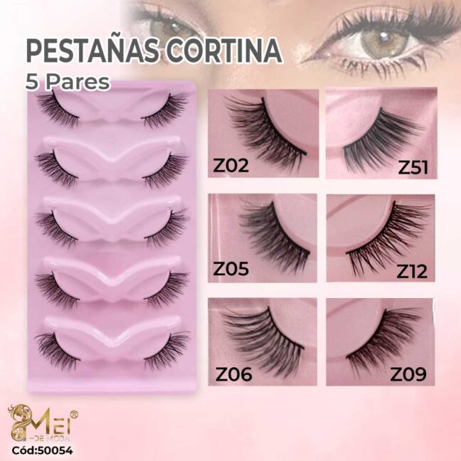 Pestañas Cortina 5 Pares