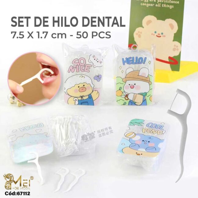 Hilo Dental Diseño Osito50 pcs 7,5x1,7cm