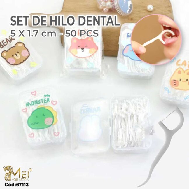 Hilo Dental Diseño Surtidos 50 pcs 7,5x1,7cm