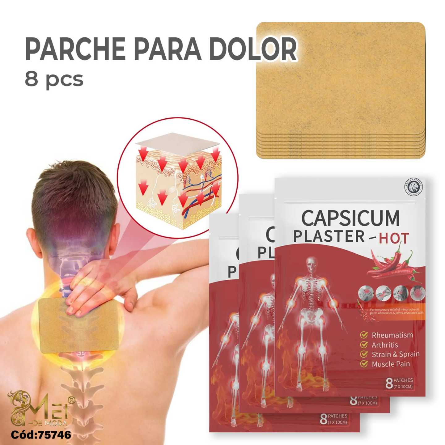 2  Parche para Dolor 8 pcs C/U