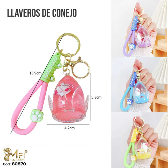 Llavero Decorativo con Conejito, 12 unidades PROMOCION