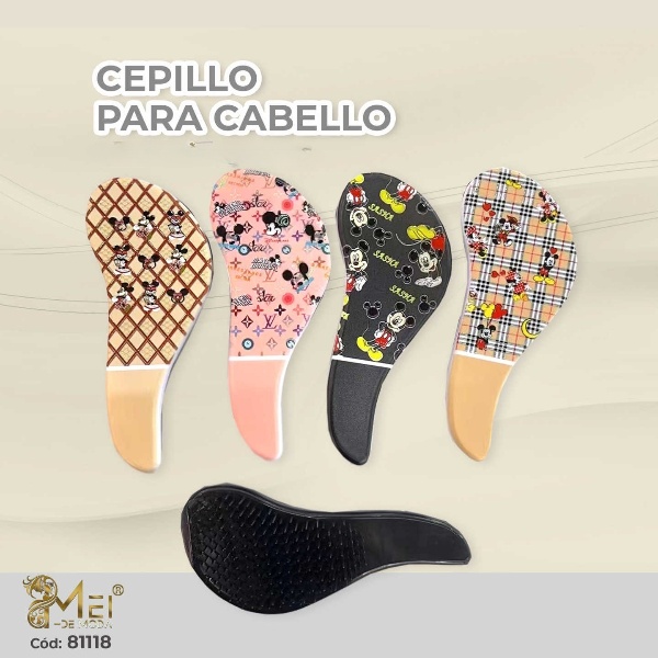 Cepillo Curveado con Diseño de Mickey, 12 unidades promocion!