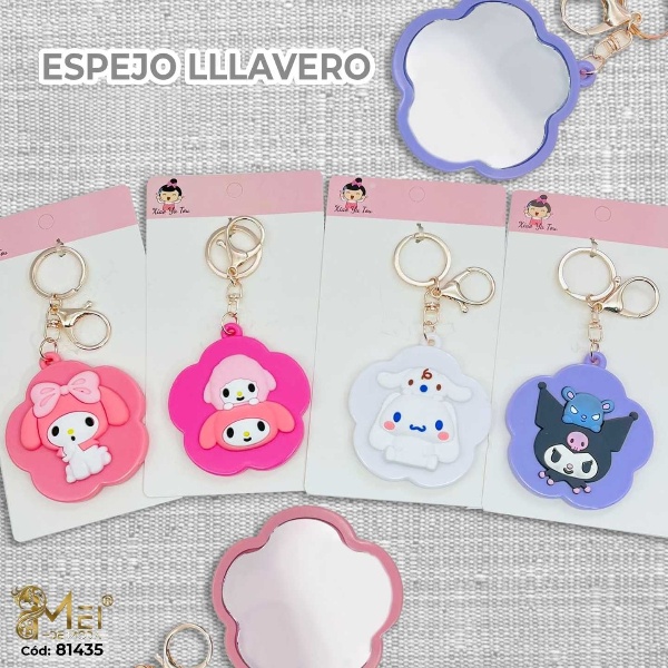 Espejo Llavero Diseño flor 12 pcs