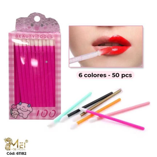 Aplicadores de Labios 50 pcs 6 colores