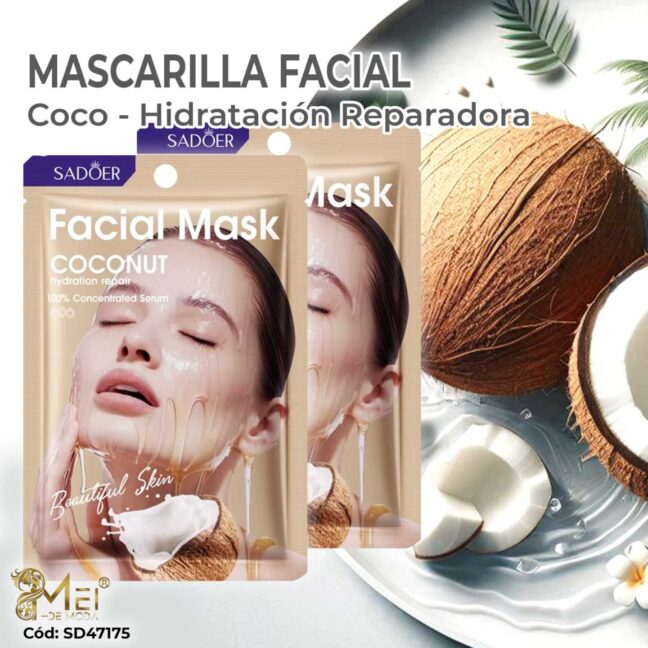 Mascarilla Facial de Coco 10 unidades