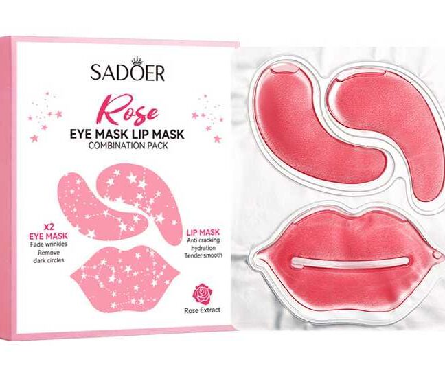 Set de Parches y Lip Mask Rosas 10 pcs