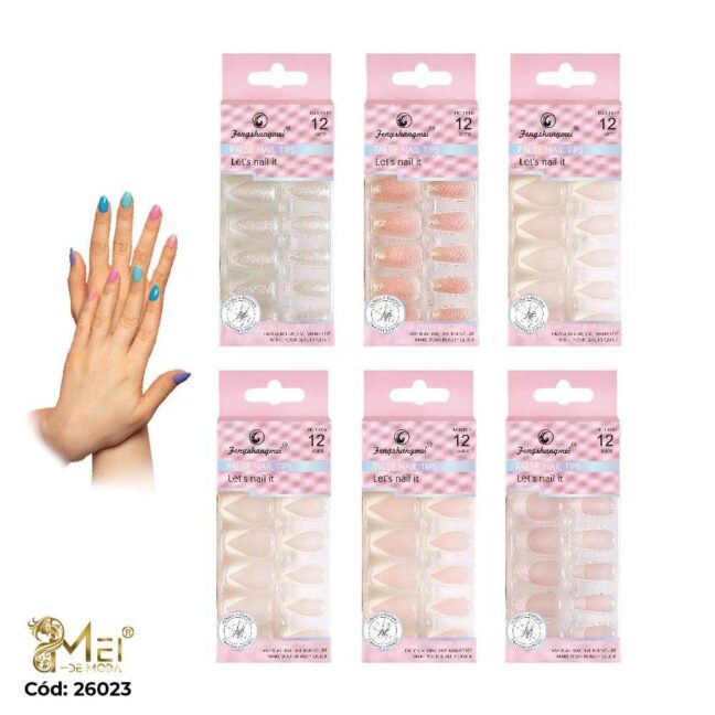 Uñas con Francesa #80 12 pcs