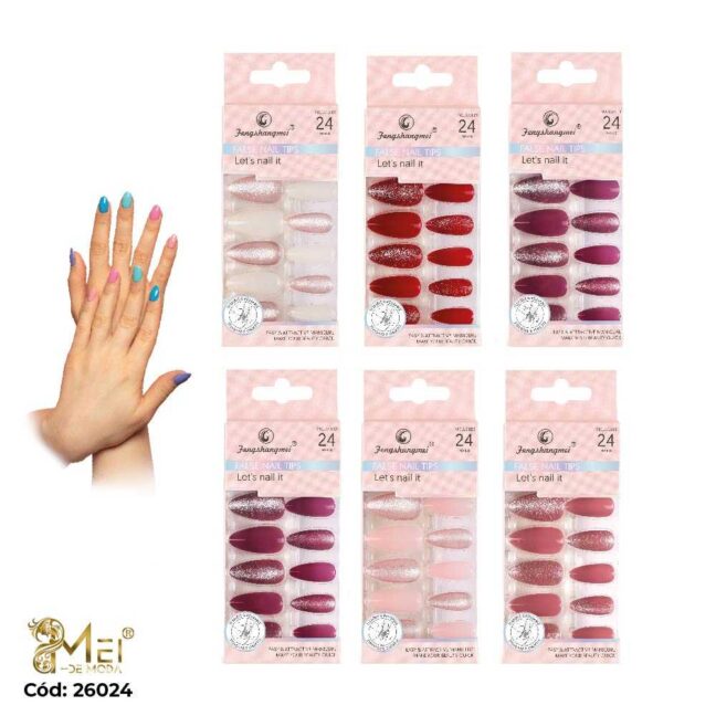 Uñas con Efecto Ojo de Gato 24 pcs