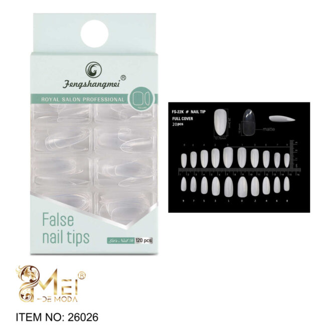 Uña Almendra media con porosidad 120 pcs